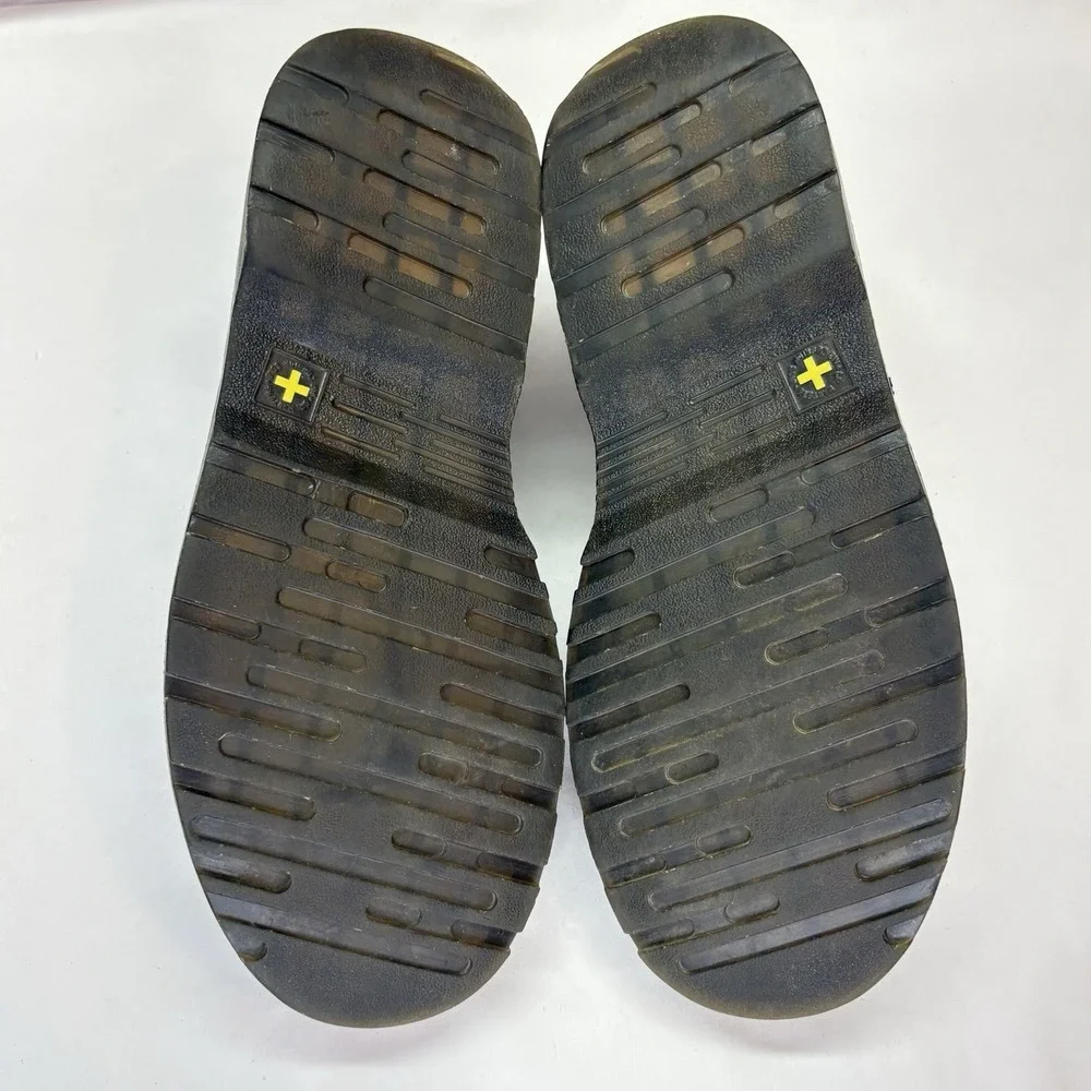 Dr Martens Boyle Slip On Black Leather Shoes Men's US 12 EU 46 Air Cushion Sole